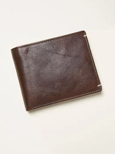 Fat Face Fatface Chocolate Brown Corner Stitch Detail Leather Wallet