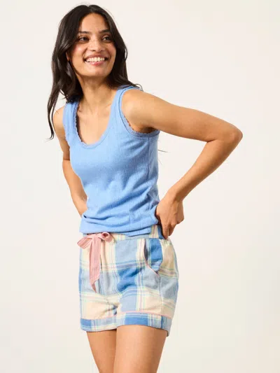 Fat Face Fatface Classic Blue Check Pyjama Shorts