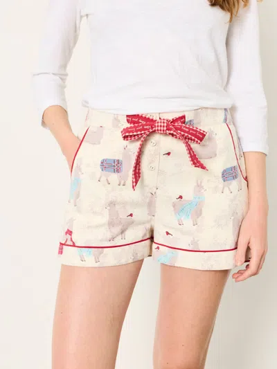 Fat Face Fatface Classic Ivory Llama Pyjama Shorts