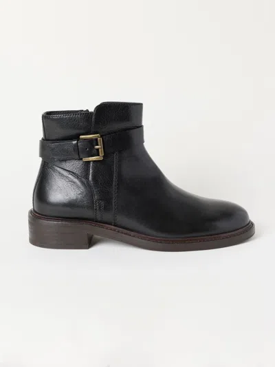 Fat Face Fatface Clifton Black Buckle Leather Ankle Boot