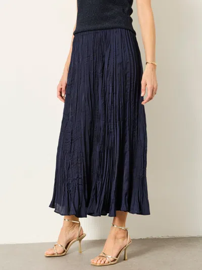 Fat Face Fatface Coco Navy Pleated Midi Skirt