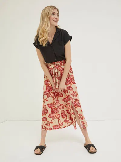 Fat Face Fatface Cream Sascha Vine Floral Midi Skirt