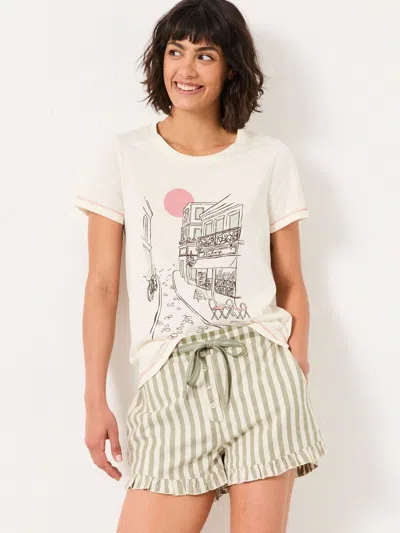 Fat Face Fatface Cream Scenic Graphic T Shirt