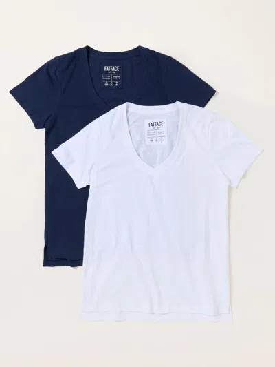 Fat Face Fatface Demi Navy/white 2 Pack V-neck T-shirt