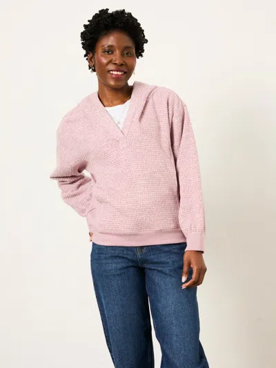 Fat Face Fatface Emma Purple Textured Hoodie