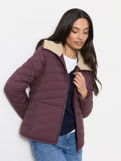 Fat Face Fatface Erica Plum Purple Petite Puffer Jacket