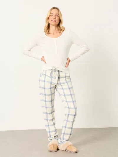 Fat Face Fatface Eva Ivory Windowpane Check Pyjama Bottoms