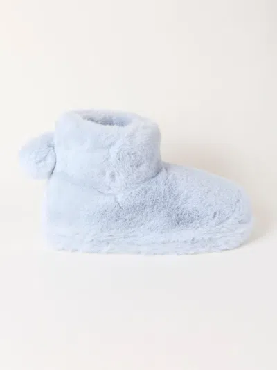 Fat Face Fatface Farah Light Blue Faux Fur Boot Slipper