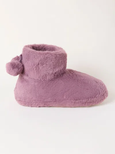 Fat Face Fatface Farah Purple Faux Fur Boot Slipper