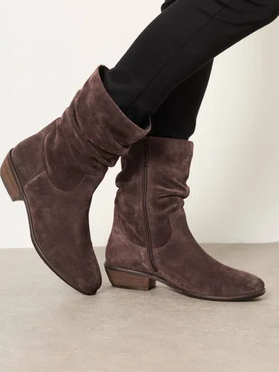 Fat Face Fatface Farleigh Chocolate Brown Suede Slouch Boots