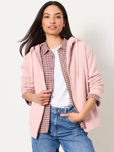 Fat Face Fatface Fern Rose Pink Marl Zip Through Hoodie