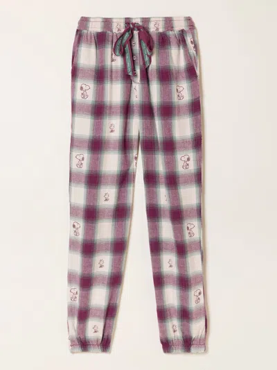 Fat Face Fatface Harper Purple Snoopy Jacquard Cuffed Pyjama Bottoms