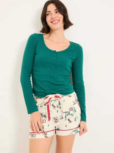 Fat Face Fatface Hattie Green Henley Pyjama Top