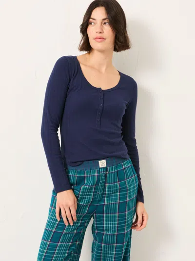 Fat Face Fatface Hattie Navy Henley Pyjama Top