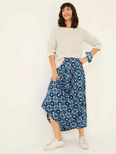 Fat Face Fatface Indigo Blue Jay Midi Skirt