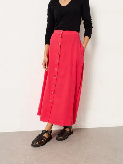 Fat Face Fatface Issa Dark Pink Midi Skirt