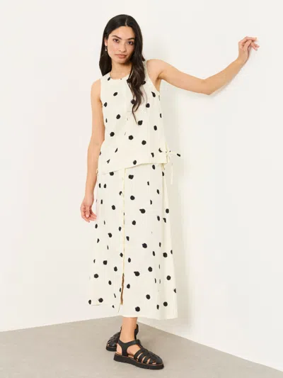 Fat Face Fatface Issa Ivory Spot Midi Skirt