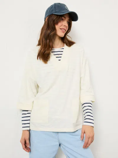 Fat Face Fatface Ivory Mia V-neck T-shirt