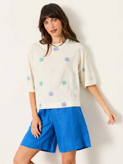 Fat Face Fatface Kate Ivory Sun Embroidered T Shirt