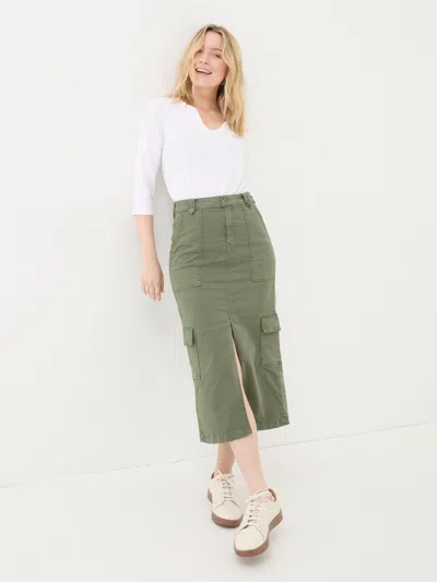 Fat Face Fatface Lara Green Cargo Midi Skirt