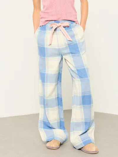 Fat Face Fatface Lola Blue Large Check Wide Leg Pyjama Bottoms