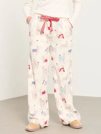Fat Face Fatface Lola Ivory Llama Wide Leg Pyjama Bottoms