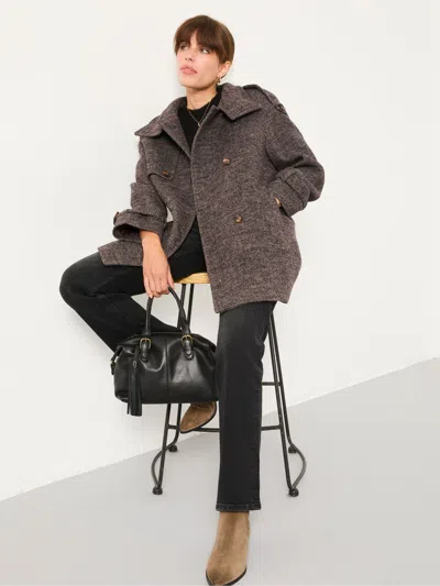 Fat Face Fatface Lottie Brown Wool Blend Coat
