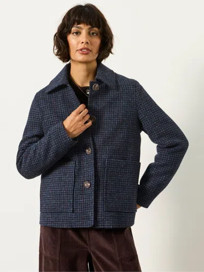Fat Face Fatface Maye Moons Navy Petite Short Wool Coat