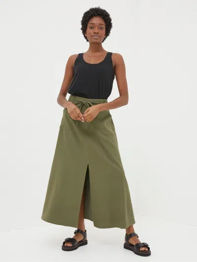 Fat Face Fatface Melanie Green Utility Midi Skirt