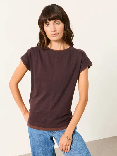 Fat Face Fatface Molly Chocolate Brown Double Layer Short Sleeve T-shirt