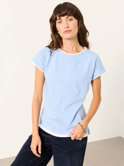 Fat Face Fatface Molly Pale Blue Double Layer Short Sleeve T-shirt
