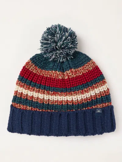 Fat Face Fatface Multi Stripe Stitch Bobble Hat