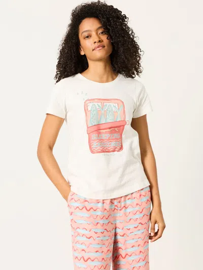 Fat Face Fatface Natalie Ivory Sardines Jersey Pyjama Top