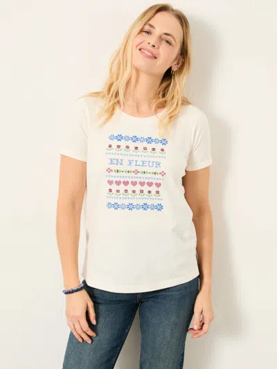 Fat Face Fatface Natalie Ivory Tapestry T Shirt
