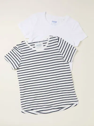 Fat Face Fatface Natalie Ivory/navy 2 Pack Plain And Stripe T-shirts