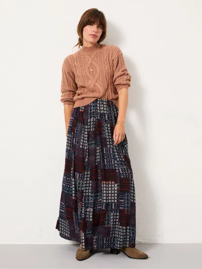 Fat Face Fatface Navy Blanket Maxi Skirt