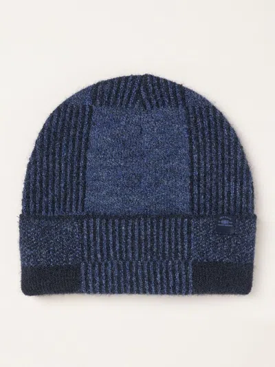 Fat Face Fatface Navy Check Beanie