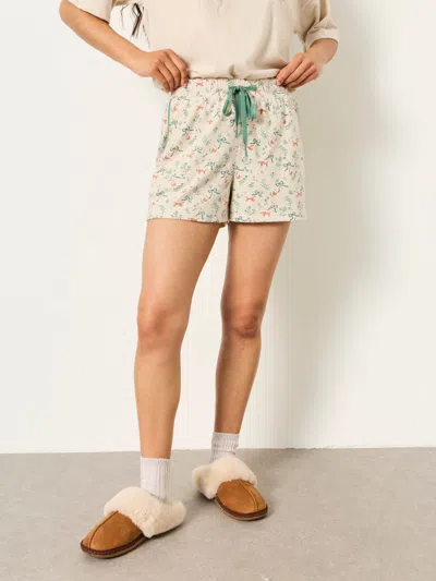 Fat Face Fatface Oatmeal Fox Print Jersey Pyjama Shorts