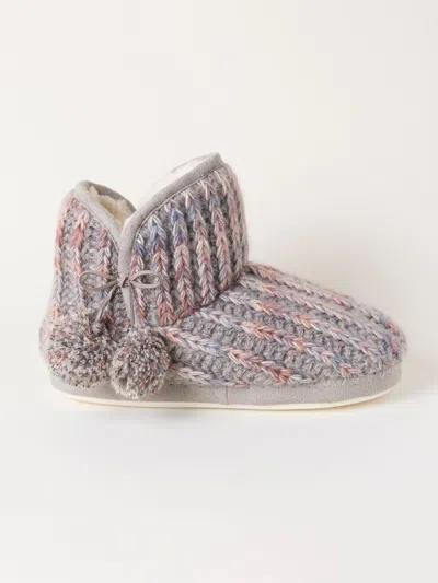 Fat Face Fatface Sara Grey Knit Slipper Boots
