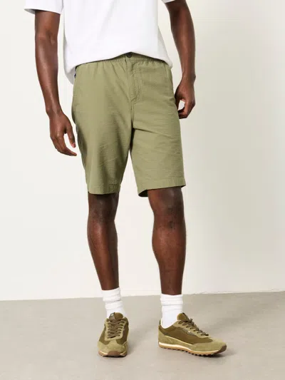 Fat Face Fatface Selsey Green Haze Seersucker Elasticated Shorts