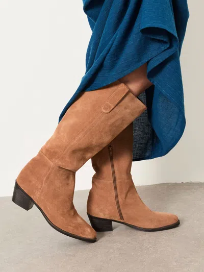 Fat Face Fatface Tan Brown Sherbourne Suede Knee High Boots