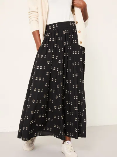 Fat Face Fatface Willow Black Metallic Midi Skirt