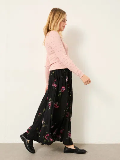 Fat Face Fatface Willow Black Spring Floral Midi Skirt