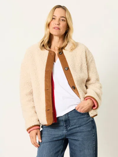 Fat Face Fatface Willow Cream Petite Borg Fleece Jacket