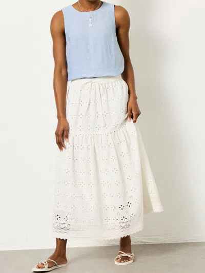 Fat Face Fatface Winnie White Broderie Midi Skirt