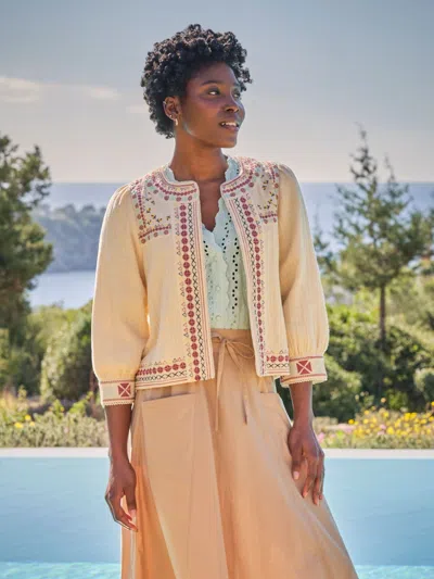 Fat Face Fatface Zoe Ivory Embroidered Jacket