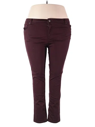 Pre-owned Fat Face Jeggings In Burgundy