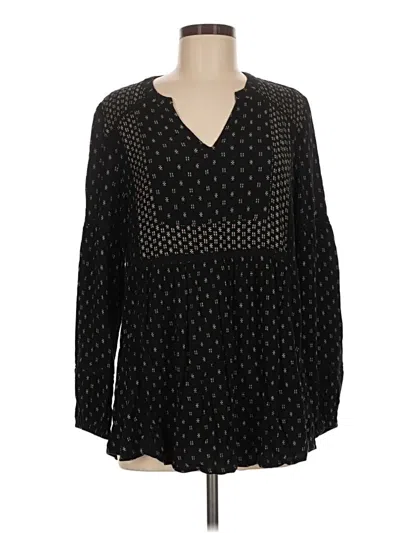 Pre-owned Fat Face Long Sleeve Blouse In Black