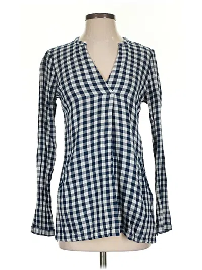 Pre-owned Fat Face Long Sleeve Blouse In Blue