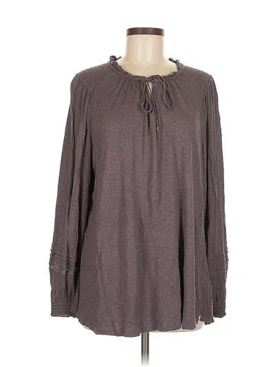 Pre-owned Fat Face Long Sleeve Blouse In Gray